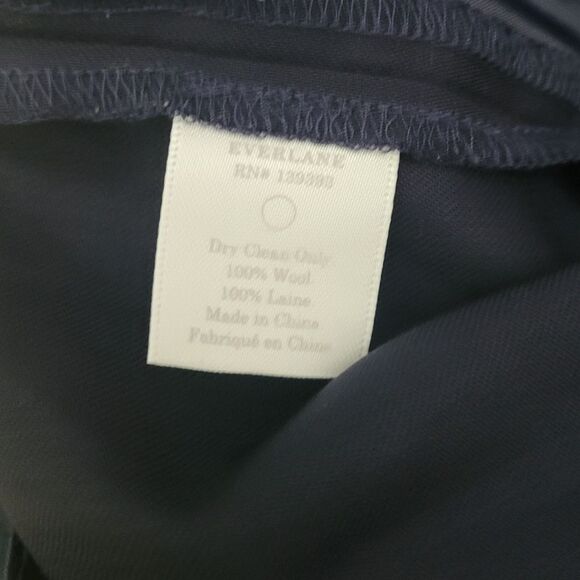 Everlane Dark Blue Pleated Wool Dress Pants Straight-Leg Classic Size 8 - Picture 7 of 7